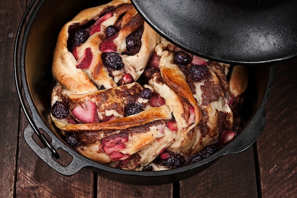 This dutch oven measures 8 inches deep, is not enameled, and is appropriate for use on direct flame and coals. Get any one of those wrong and that delicious brioche would be ruined. It’s not worth the convenience of AI to eat bad bread.