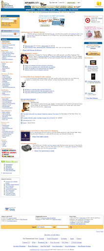 a screenshot of the Amazon homepage from 2004